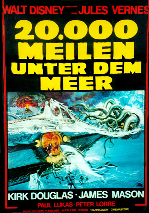 Plakatmotiv: 20.000 Meilen unter dem Meer (1954)