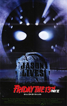 Kinoplakat (US): Freitag der 13. Teil VI – Jason lebt