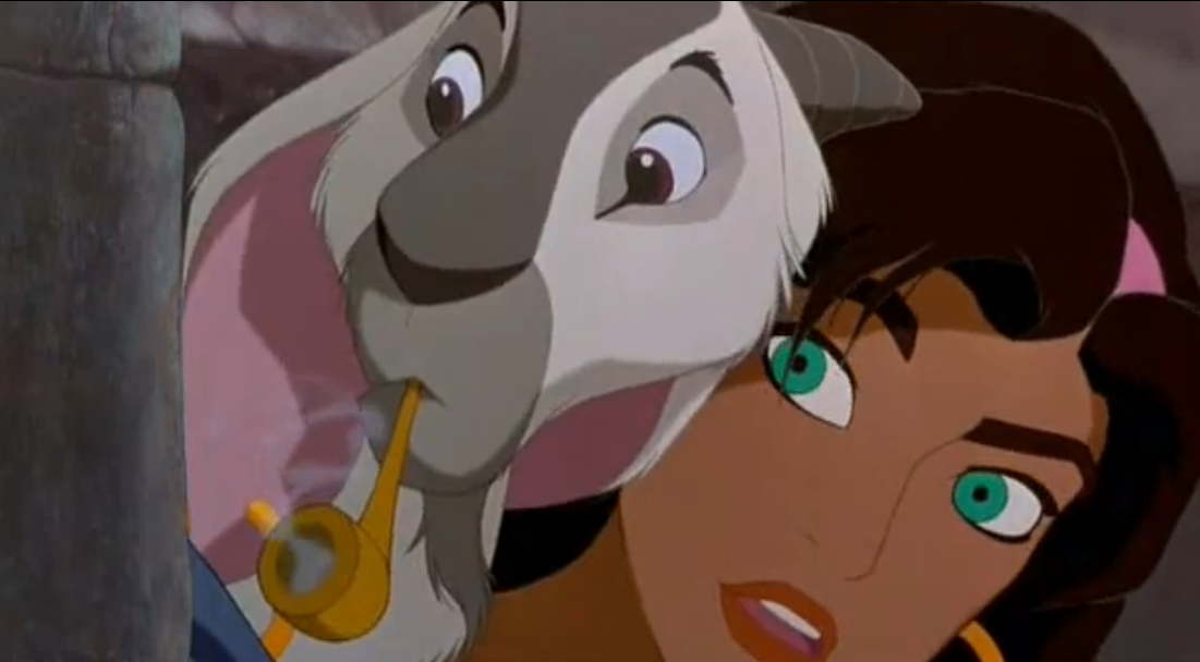 Djali und Esmeralda – Szene aus Disneys Der Glöckner von Notre Dame