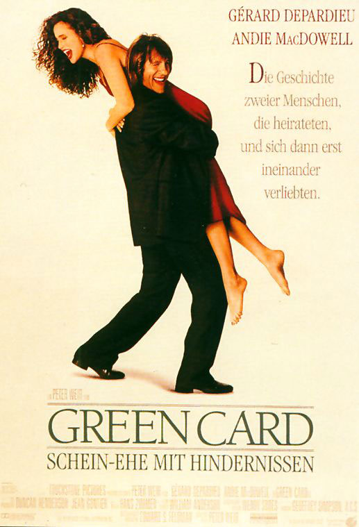 Plakatmotiv: Green Card &ndash; Scheinehe mit Hindernissen (1990)