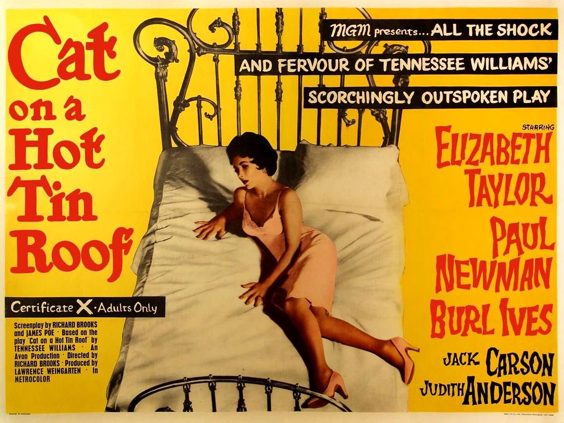 Plakatmotiv (US): Cat on a hot tin Roof – Die Katze auf dem heißen Blechdach (1958)