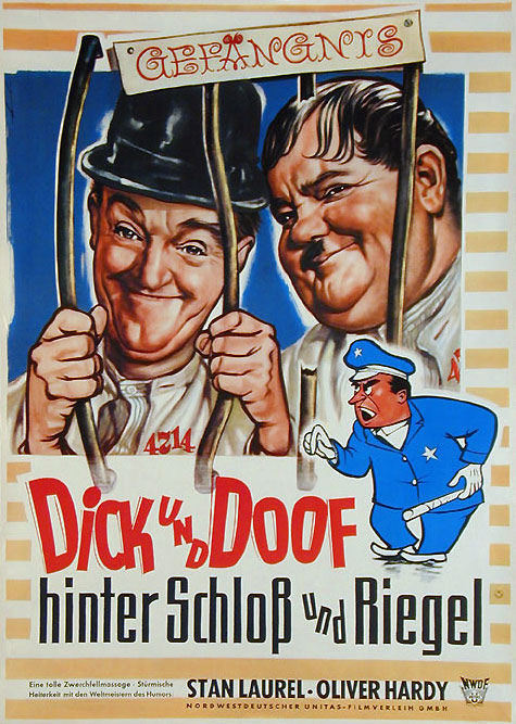 Plakatmotiv: Laurel & Hardy – Hinter Schloss und Riegel (1931)