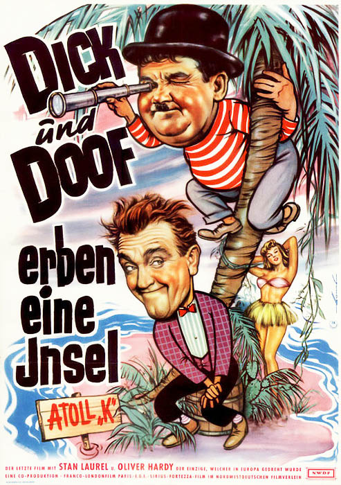 Plakatmotiv: Laurel & Hardy – Atoll K (1950)