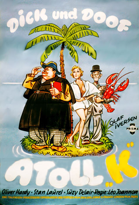 Plakatmotiv: Laurel & Hardy – Atoll K (1950)