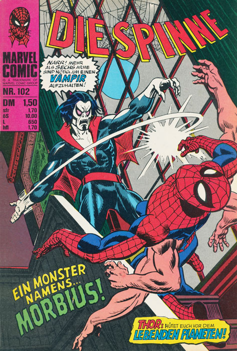 Cover: Comic Die Spinne #102 Ein Monster namens … Morbius (1978) copy The Amazing Spider-Man, 1971