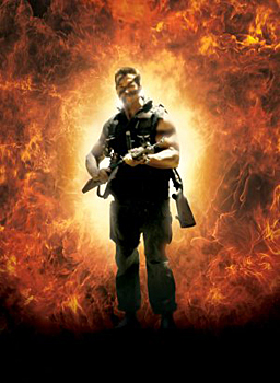 US-Cover: Arnold Schwarzenegger als John Matrix in Commando (1985)