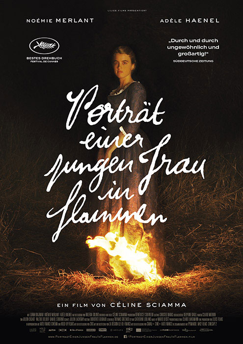 Plakatmotiv: Porträt einer jungen Frau in Flammen (2019)