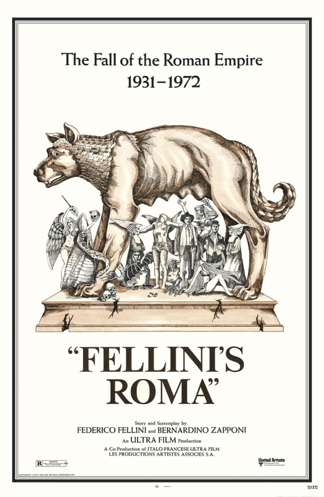 Plakatmotiv (UK): The Fall of the Roman Empire 1931 – 1972 Fellini's Roma (1972)