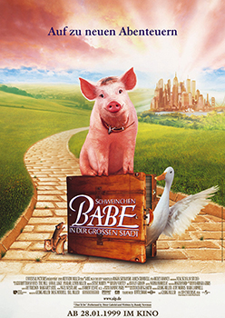 Plakatmotiv: Schweinchen Babe in der großen Stadt (1998)