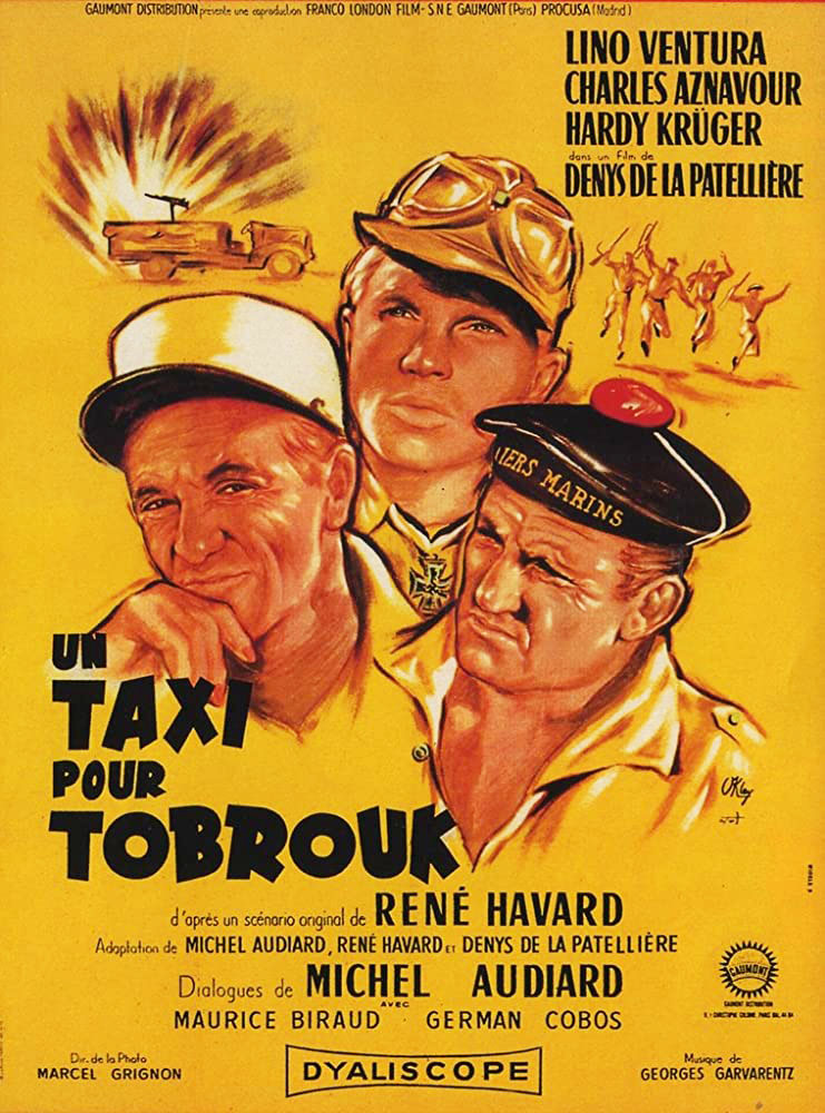 Plakatmotiv (Fr.): Un taxi pour Tobrouk – Taxi nach Tobruk (1961)